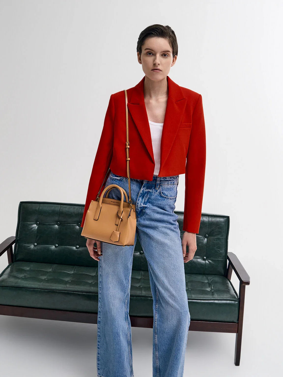 Charles & Ke*th - Rene Structured Top Handle Bag - Toffee
