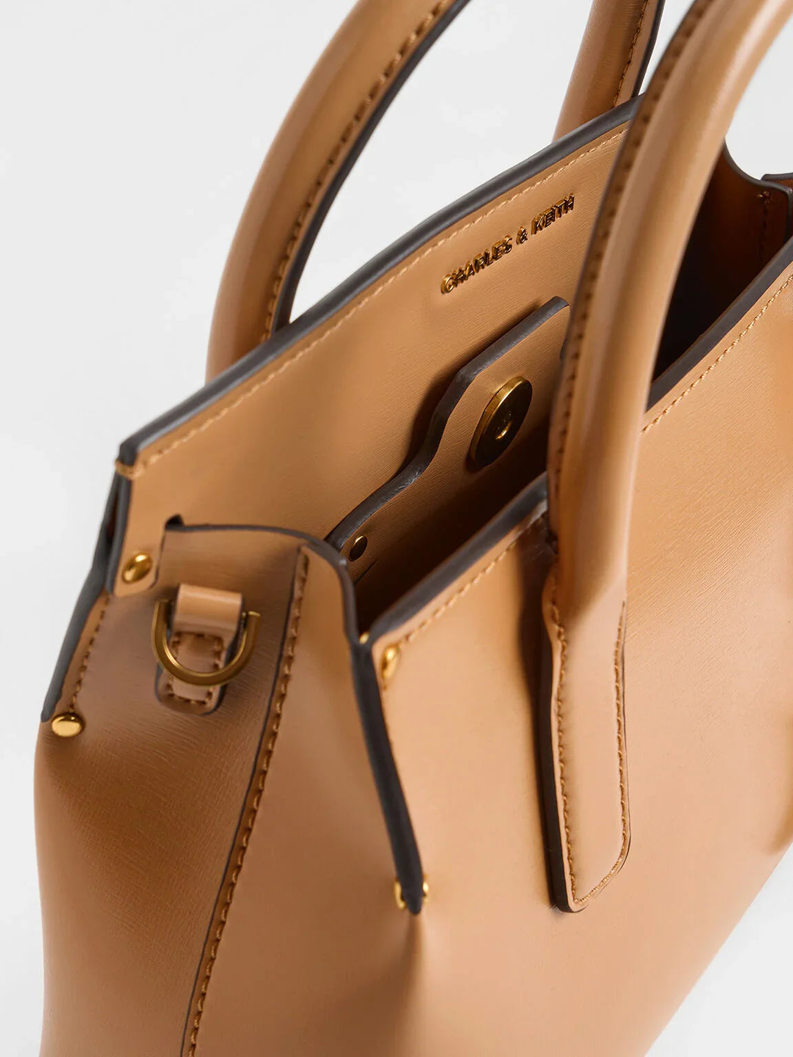 Charles & Ke*th - Rene Structured Top Handle Bag - Toffee