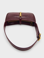 Charles & Ke*th -  Cesia Croc-Effect Metallic-Accent Shoulder Bag - Burgundy