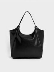 Charles & Ke*th -  Sianna Crinkle-Effect Slouchy Tote Bag - Black