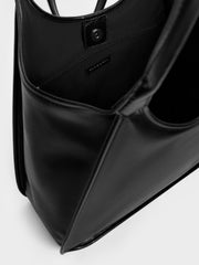 Charles & Ke*th -  Sianna Crinkle-Effect Slouchy Tote Bag - Black