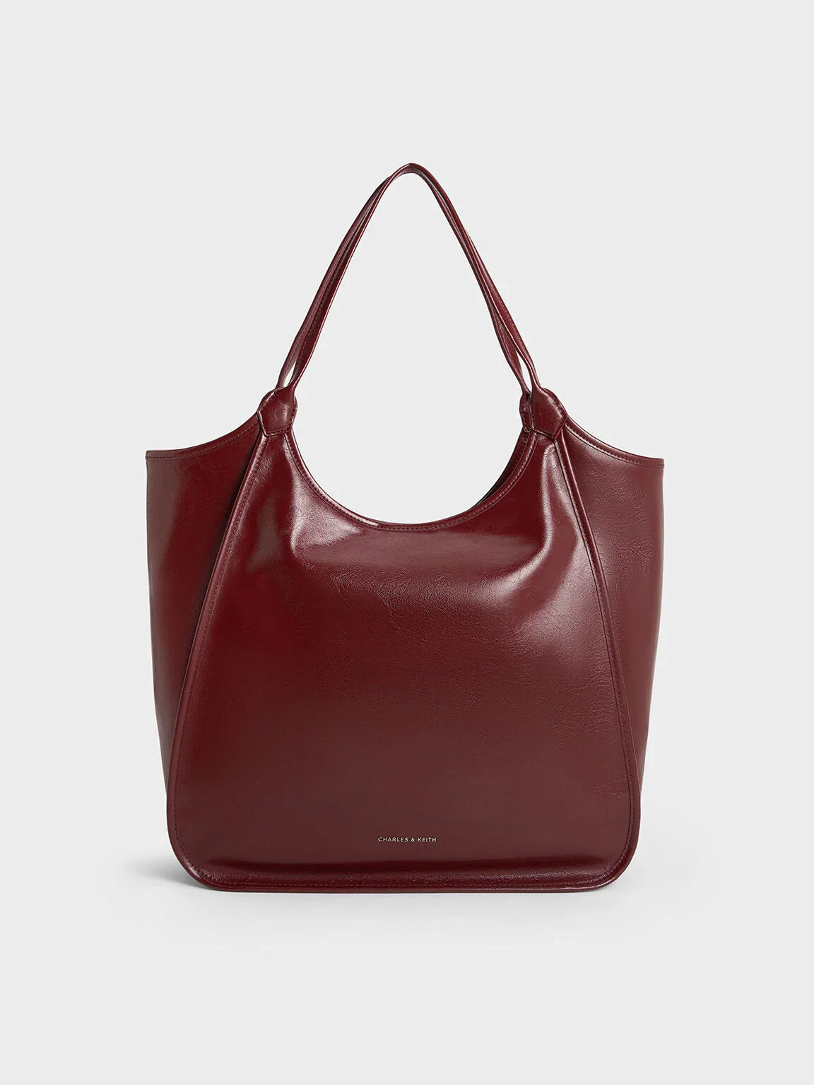 Charles & Ke*th -  Sianna Crinkle-Effect Slouchy Tote Bag - Burgundy