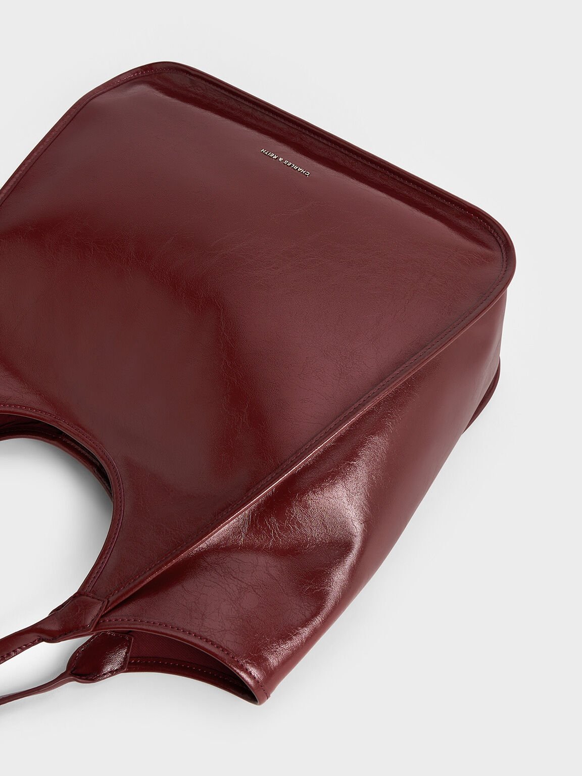Charles & Ke*th -  Sianna Crinkle-Effect Slouchy Tote Bag - Burgundy