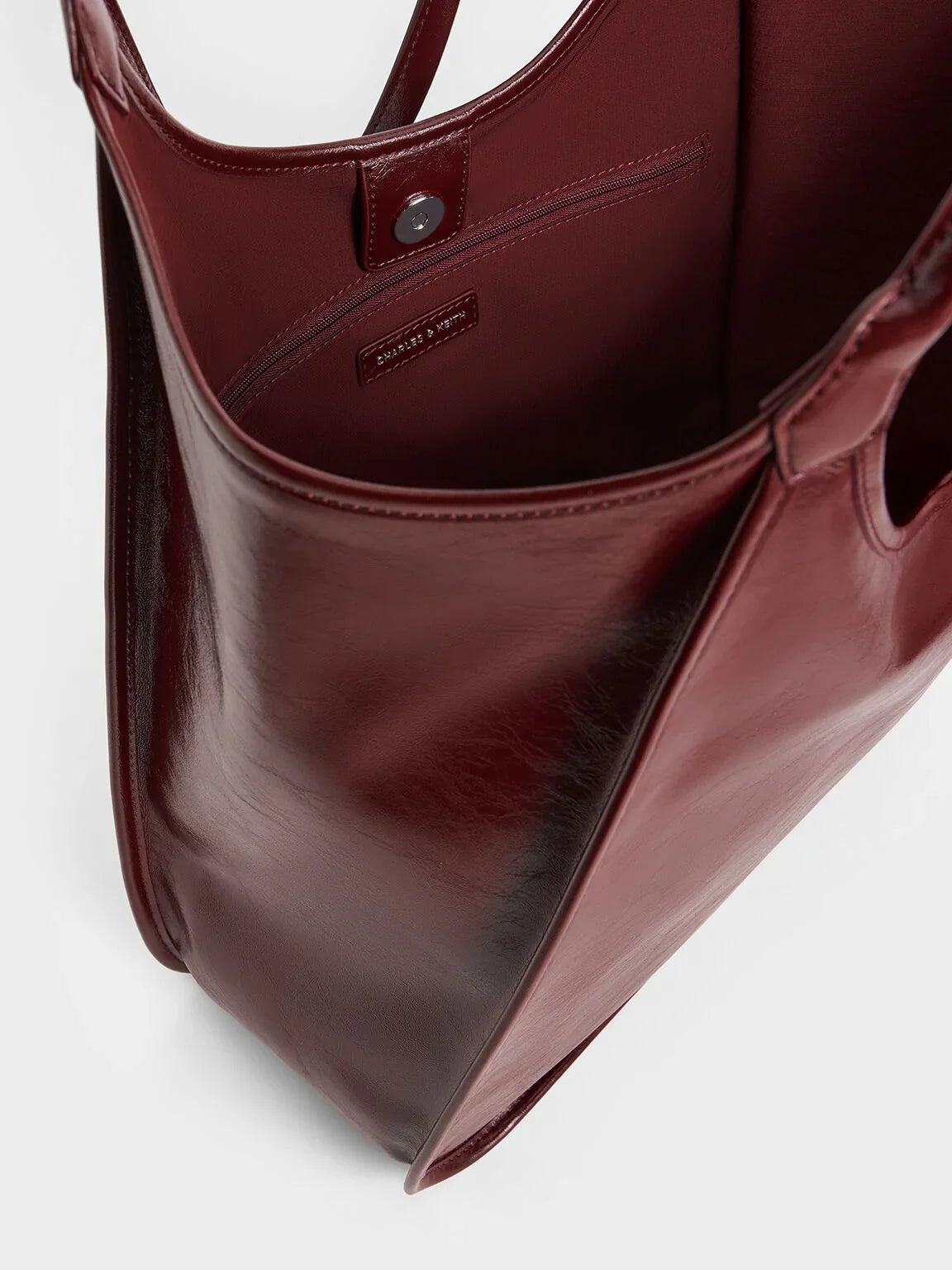 Charles & Ke*th -  Sianna Crinkle-Effect Slouchy Tote Bag - Burgundy