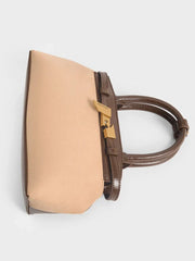 Charles & Ke*th -  Aurelia Croc-Effect & Faux Suede Metallic-Accent Elongated Tote - Multi