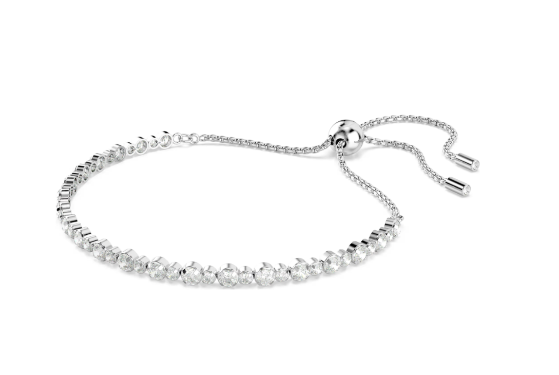 Swar*vski - Matrix Tennis Bracelet - Combined round cuts, White, Rhodium plated - 5677813