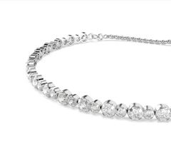 Swar*vski - Matrix Tennis Bracelet - Combined round cuts, White, Rhodium plated - 5677813