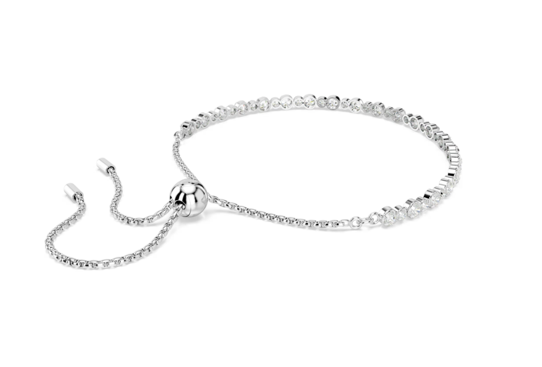Swar*vski - Matrix Tennis Bracelet - Combined round cuts, White, Rhodium plated - 5677813
