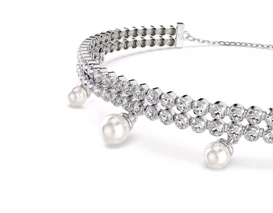Swar*vski - x Arian* Grande Bracelet Crystal pearl Round cut White Rhodium plated - 5720870