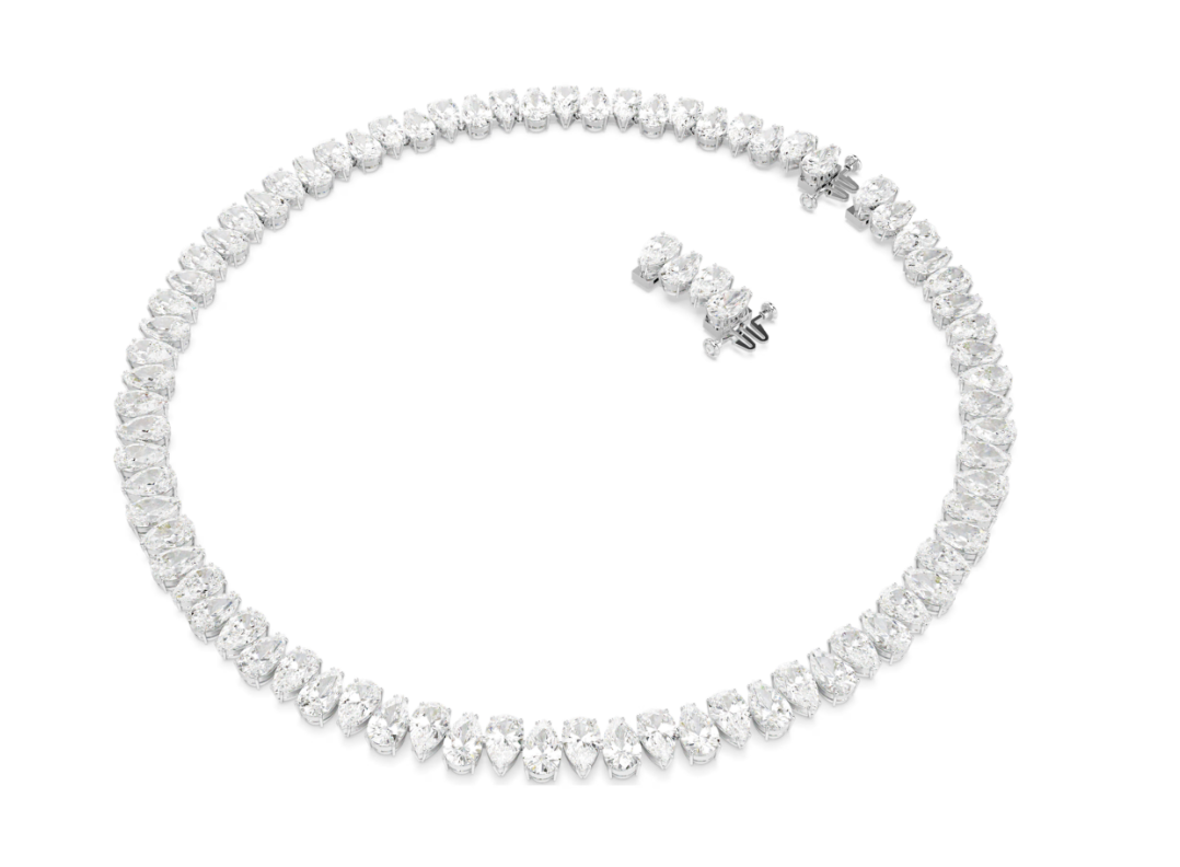 Swar*vski - Matrix Tennis necklace Pear cut, White, Rhodium plated - 5662277