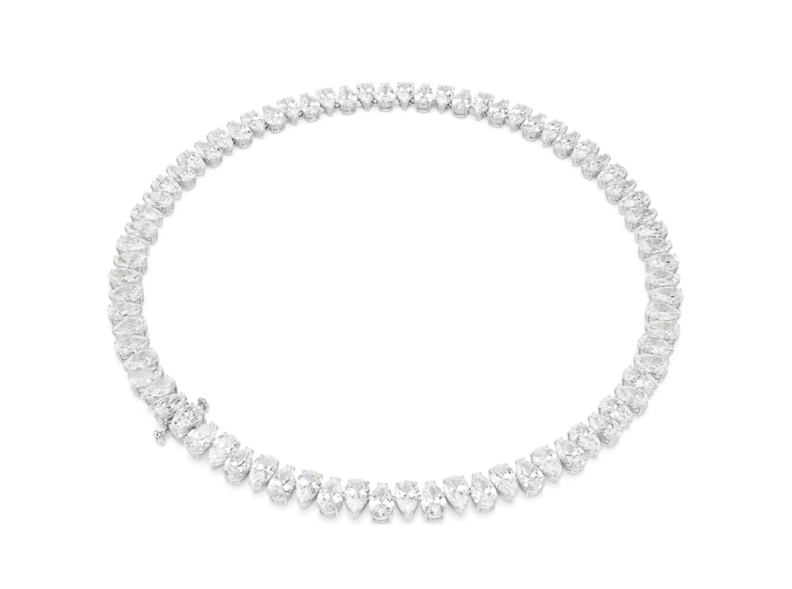 Swar*vski - Matrix Tennis necklace Pear cut, White, Rhodium plated - 5662277