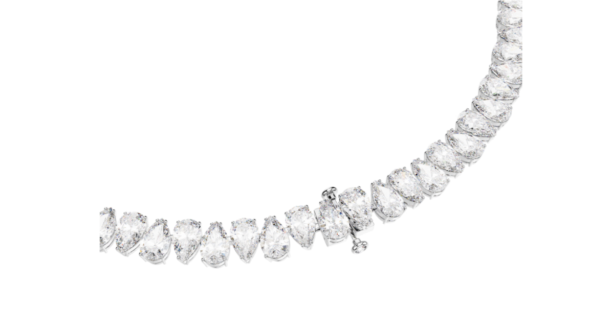 Swar*vski - Matrix Tennis necklace Pear cut, White, Rhodium plated - 5662277