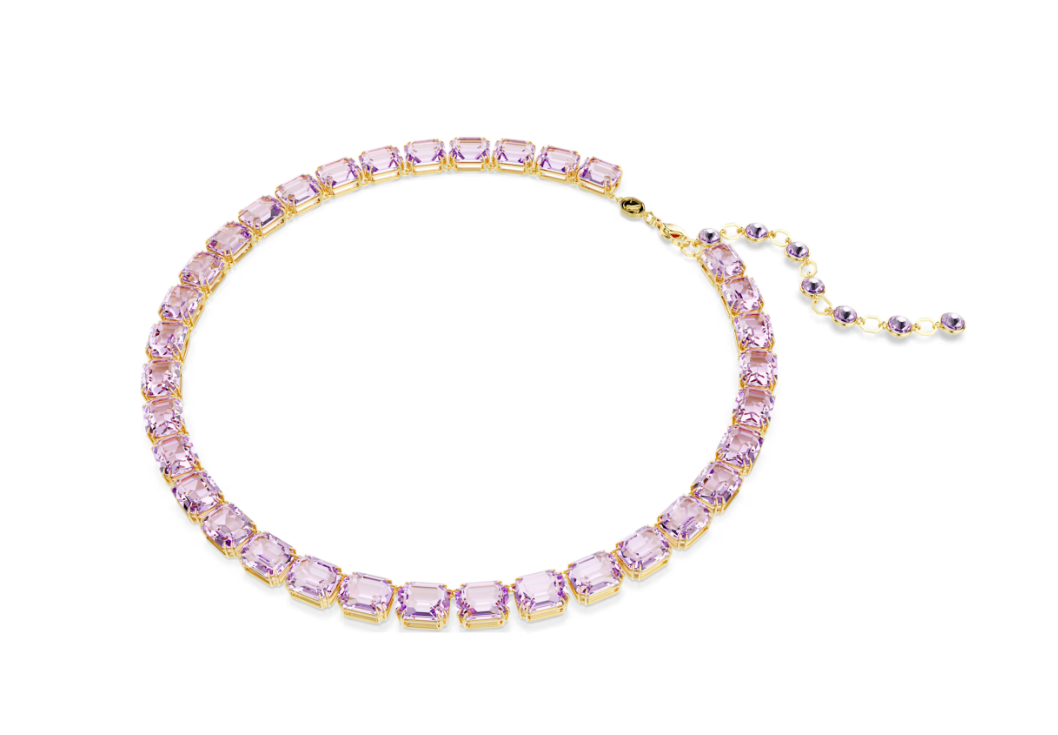 Swar*vski - Millenia Tennis necklace Octagon cut, Purple, Gold-tone plated - 5705754