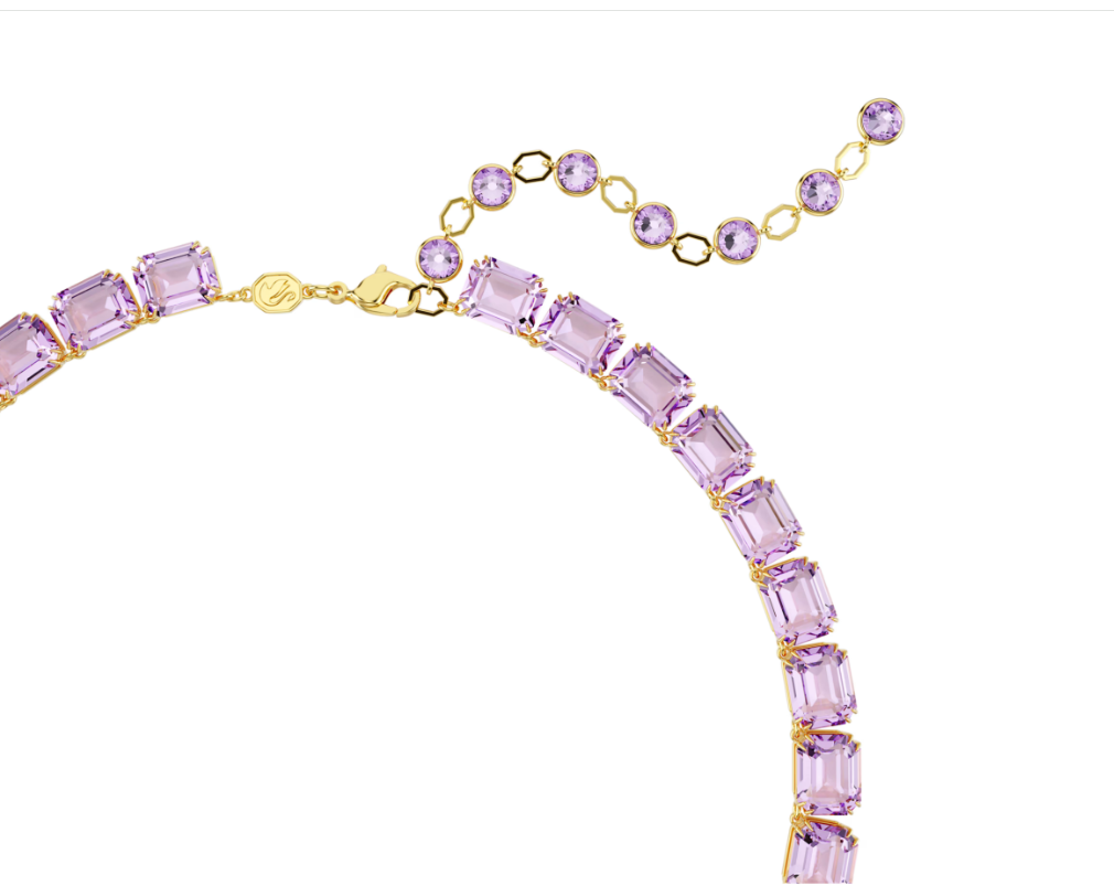 Swar*vski - Millenia Tennis necklace Octagon cut, Purple, Gold-tone plated - 5705754