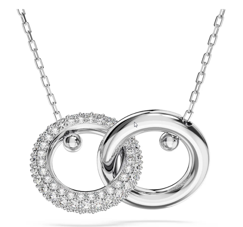 Swar*vski - Dextera Pendant, Intertwined Hoop, White, Rhodium Plated - 5670251