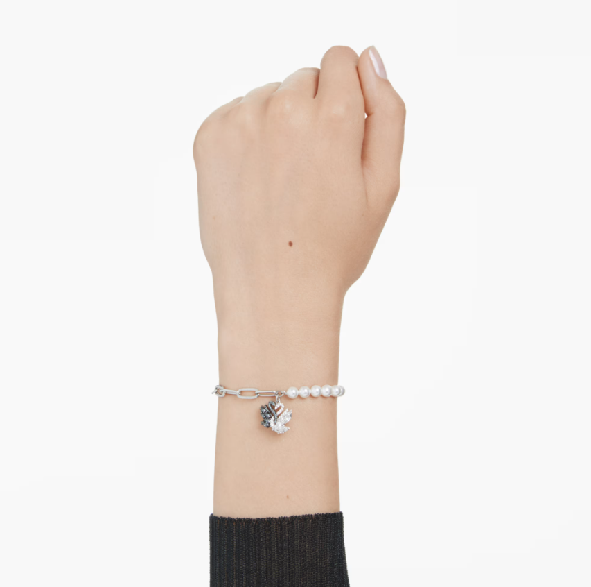 Swar*vski - Swan bracelet Crystal pearl, Swan, Black, Mixed metal finish - 5705720