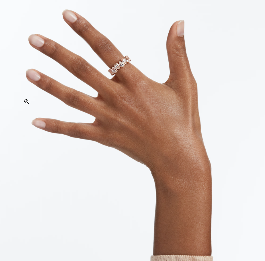 Swar*vski - Matrix Vittore ring Pear cut, White, Rose gold-tone finish - 5690090