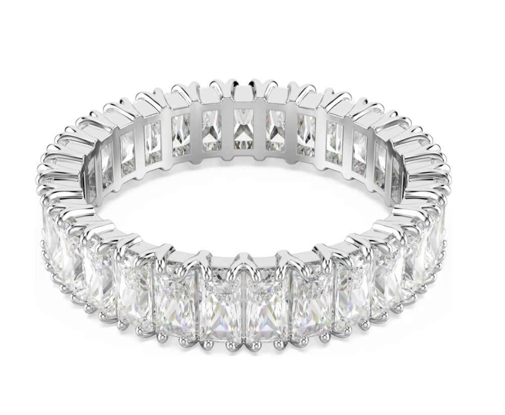 Swar*vski - Matrix ring Baguette cut, White, Silver-tone finish - 5714333