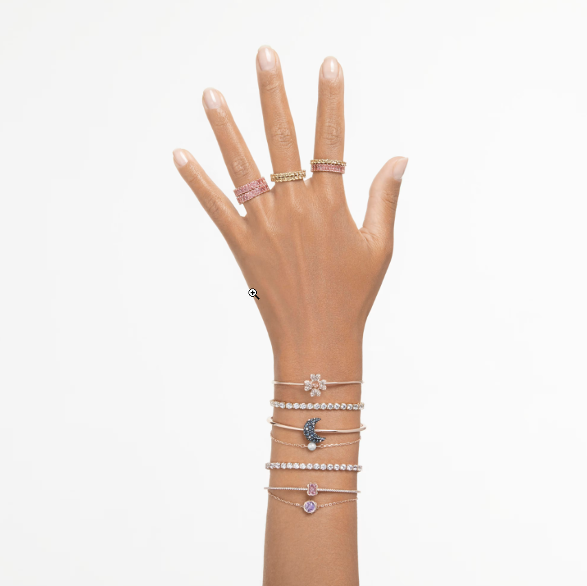 Swar*vski - Matrix Tennis bracelet Round cut, White, Rose gold-tone plated - 5657657