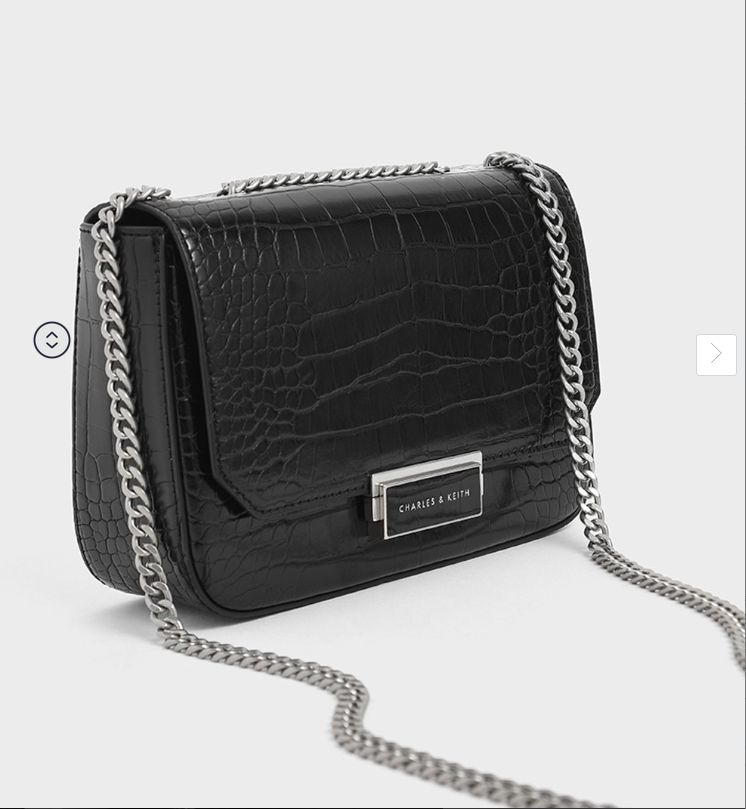 Charles & Ke*th - Croc-Effect cross-body bag - Black