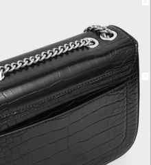 Charles & Ke*th - Croc-Effect cross-body bag - Black