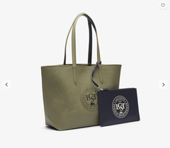 Lacost* - Anna Reversible Perforated Tote Bag - kaki marine
