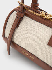 Charles & Ke*th - Enola Canvas Two-Tone Bowling Bag - Chocolate