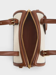 Charles & Ke*th - Enola Canvas Two-Tone Bowling Bag - Chocolate