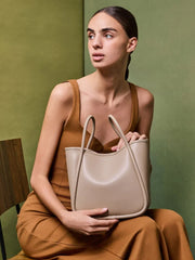 Charles & Ke*th -Mini Lyla Tubular Tote Bag - Taupe-ON SALE-MINOR DEFECT