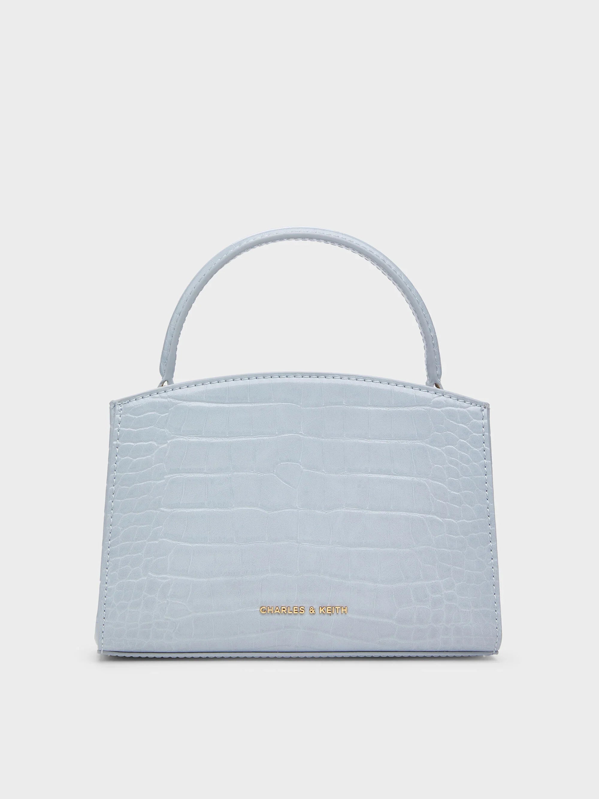 Charles & Ke*th - Aubrielle Croc-Effect Top Handle Bag - Sea Salt Blue