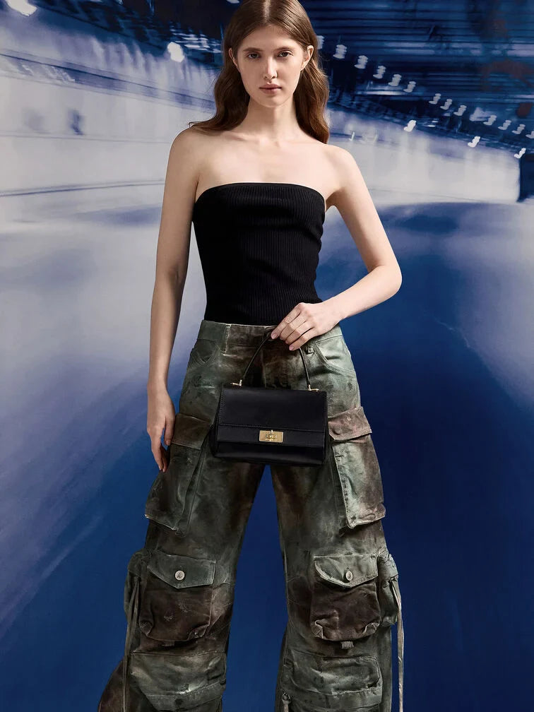 Charles & Ke*th - Lennie Chain-Strap Top Handle Bag - Black
