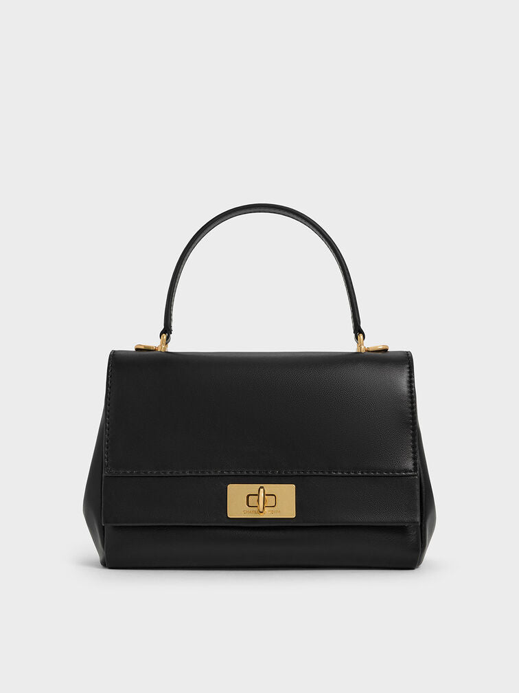 Charles & Ke*th - Lennie Chain-Strap Top Handle Bag - Black