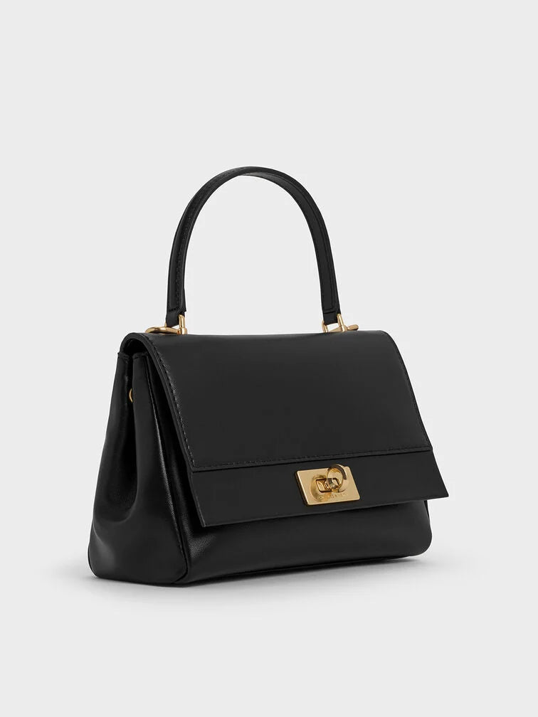 Charles & Ke*th - Lennie Chain-Strap Top Handle Bag - Black