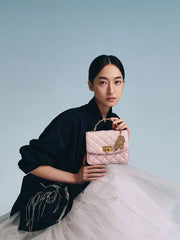 Charles & Ke*th - Cressida Quilted Top Handle Bag With Bag Charms - Gift Box - Black