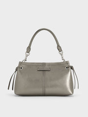 Charles & Ke*th -Noane Metallic Top Handle Bag - Pewter