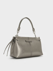 Charles & Ke*th -Noane Metallic Top Handle Bag - Pewter