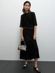 Charles & Ke*th -Noane Metallic Top Handle Bag - Pewter