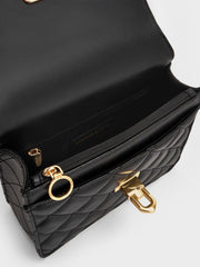 Charles & Ke*th - Cressida Quilted Top Handle Bag - Black