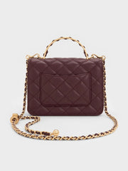 Charles & Ke*th - Cressida Quilted Top Handle Bag - Wineberry Red