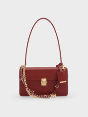 Charles & Ke*th -Acelynn Rope-Chain Shoulder Bag - Burgundy