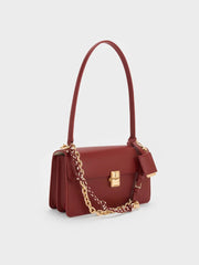 Charles & Ke*th -Acelynn Rope-Chain Shoulder Bag - Burgundy