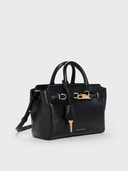 Mini Delfina Belted Tote Bag - Noir | حقيبة توت ديلفينا ميني بحزام - أسود