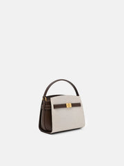 Pedr*-Belted Canvas Handbag - Dark Brown Canvas