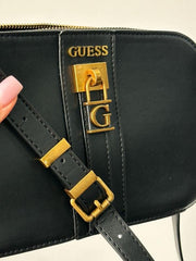 Gues* - padlock crossbody bag - Black