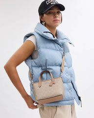 COAC* - City Mini Tote Bag In Signature Canvas-BEIGE