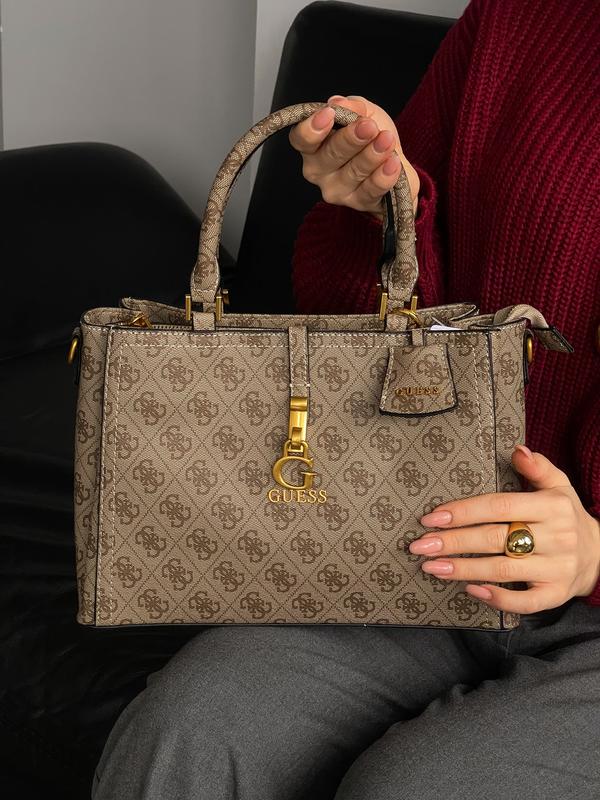 Gues* - G James 4G peony logo handbag - Brown