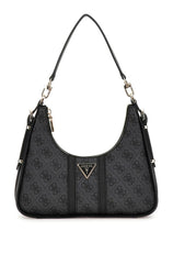 Gues* - NOREEN TOP ZIP SHOULDER BAG - Handbag - BLACK