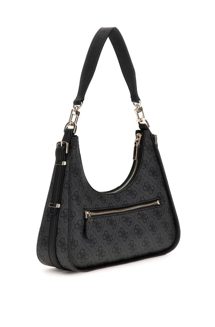Gues* - NOREEN TOP ZIP SHOULDER BAG - Handbag - coal