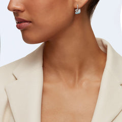 Swar*vski - Iconic Swan Pierced Earrings, Blue, Rhodium Plated 5512577