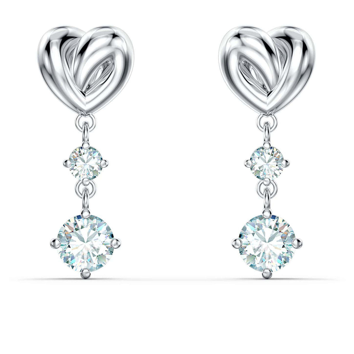 Swar*vski - Lifelong Heart drop earrings Heart, White Rhodium Plated-5517943-ON SALE
